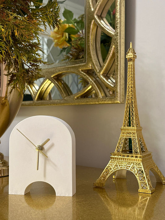 Ayaklı Masa Saati - Dekoratif Masa Saati - Gold Akrep Yelkovan