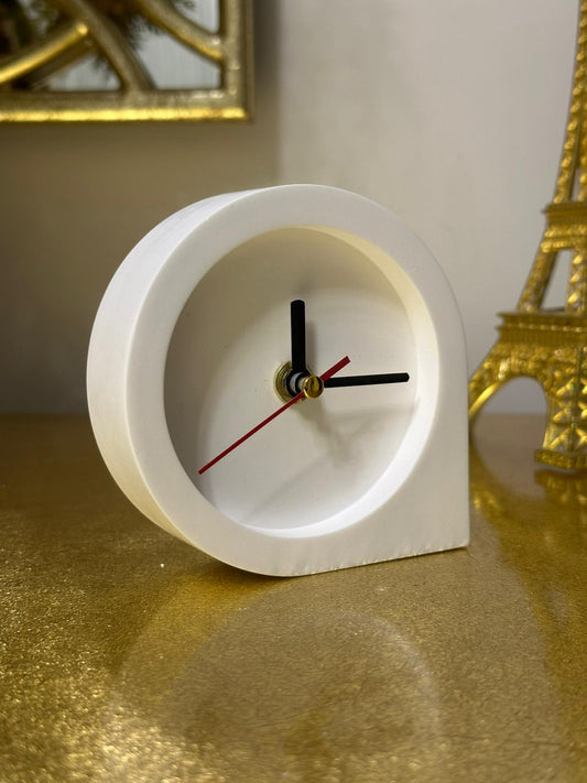 Köşeli Masa Saati - Dekoratif Masa Saati - Siyah Akrep Yelkovan