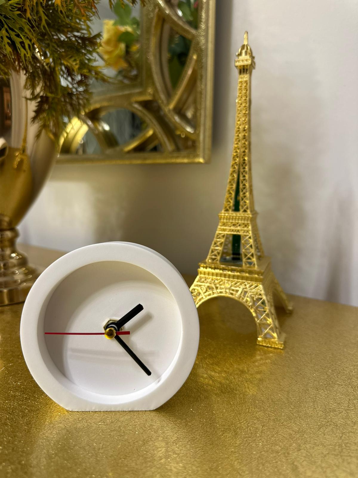 Oval Dekoratif Masa Saati - Siyah Akrep-Yelkovan