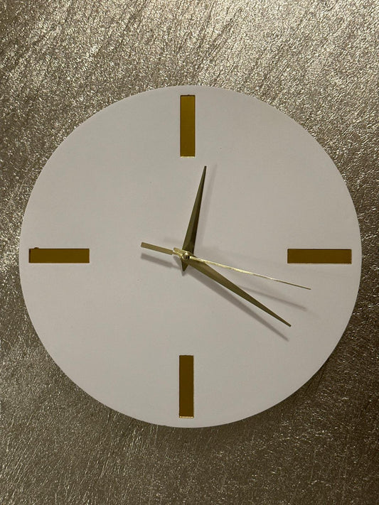 Dekoratif Duvar Saati - Gold Akrep-Yelkovan - 27,5*27,5 cm