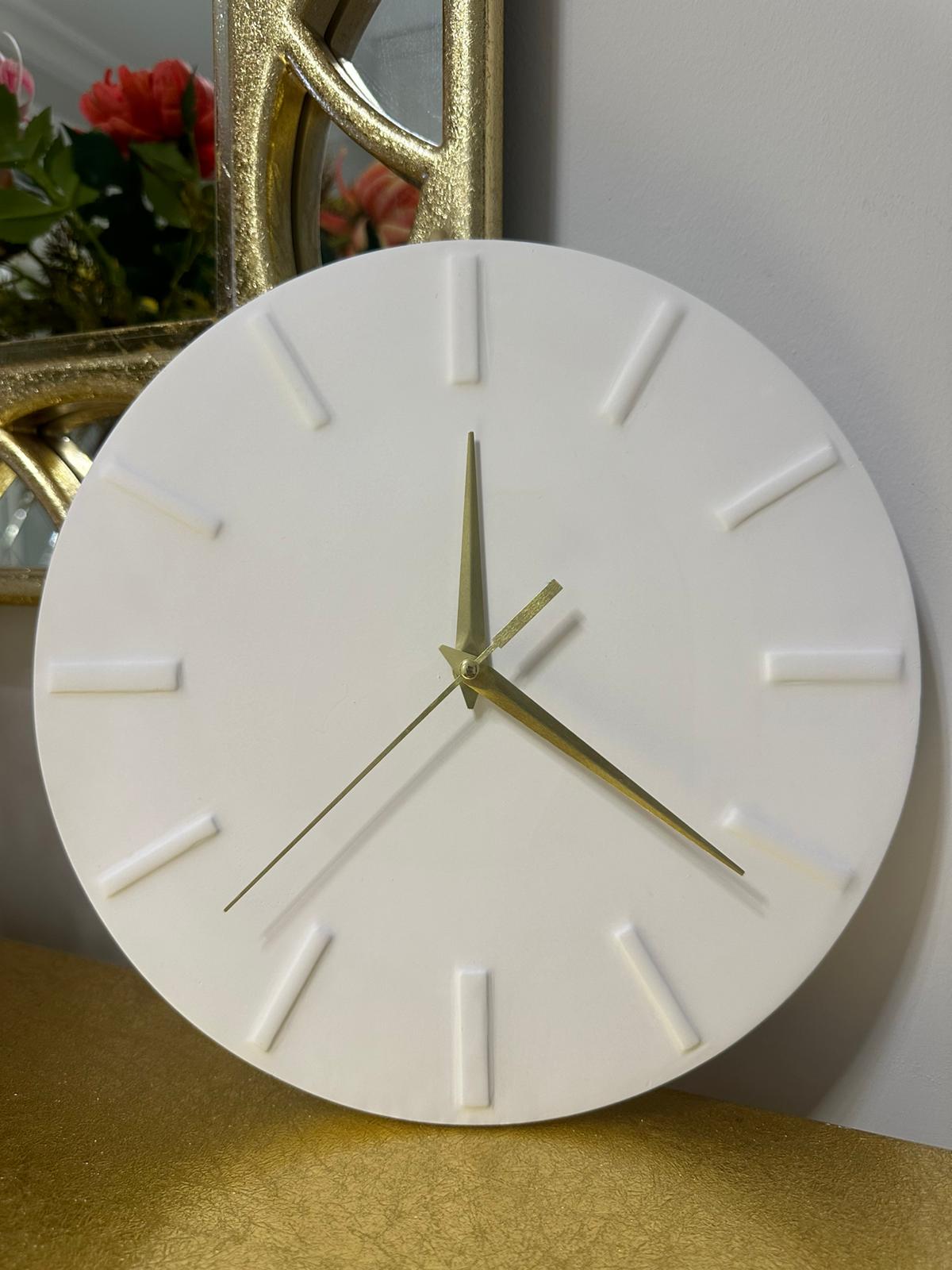 Dekoratif Duvar Saati - Gold Akrep-Yelkovan - 27,5*27,5 cm