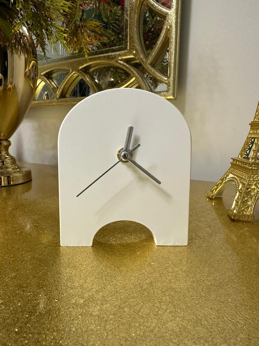 Ayaklı Masa Saati -  Dekoratif Masa Saati - Silver Akrep Yelkovan