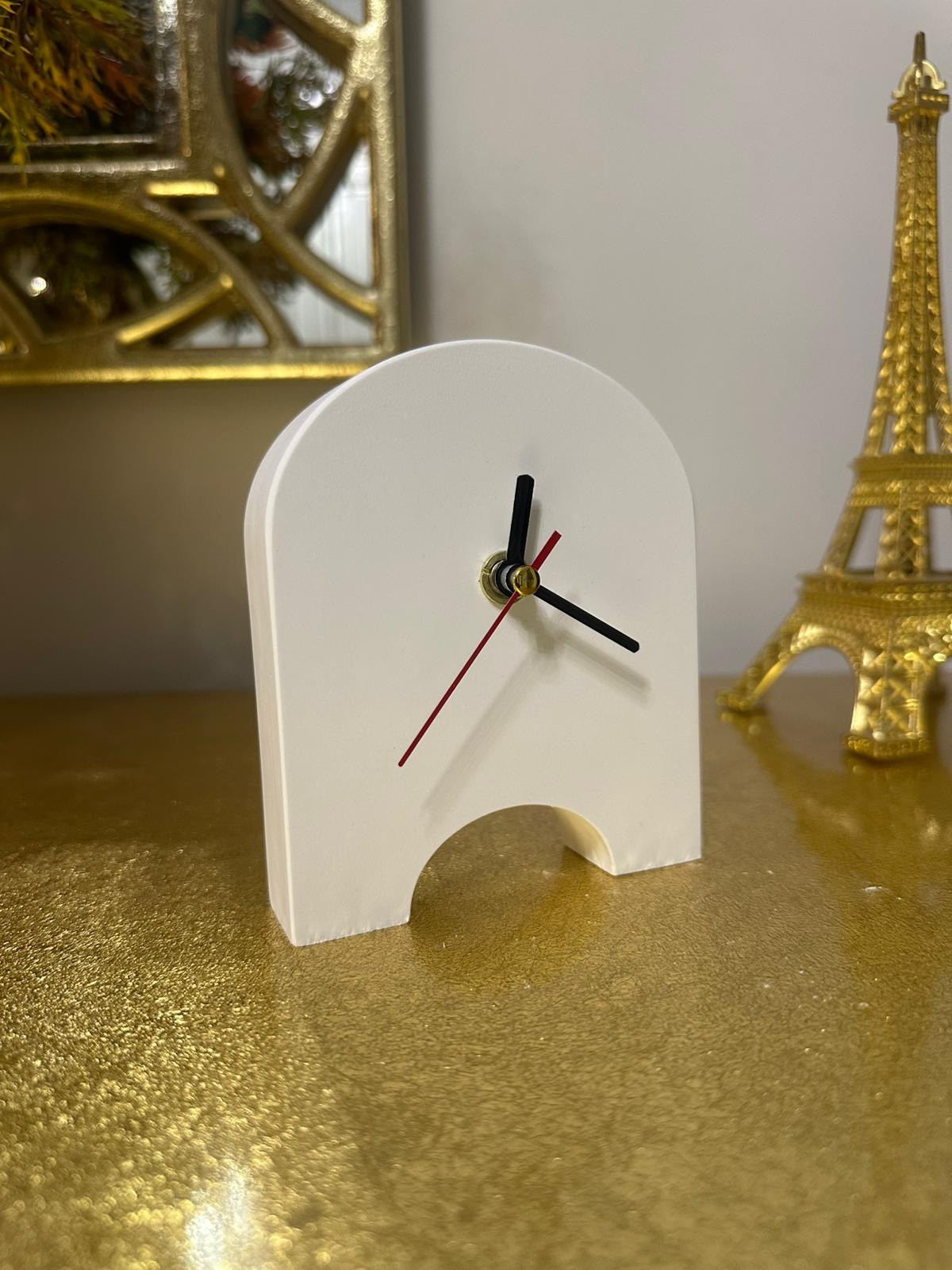 Ayaklı Masa Saati -  Dekoratif Masa Saati - Siyah Akrep Yelkovan