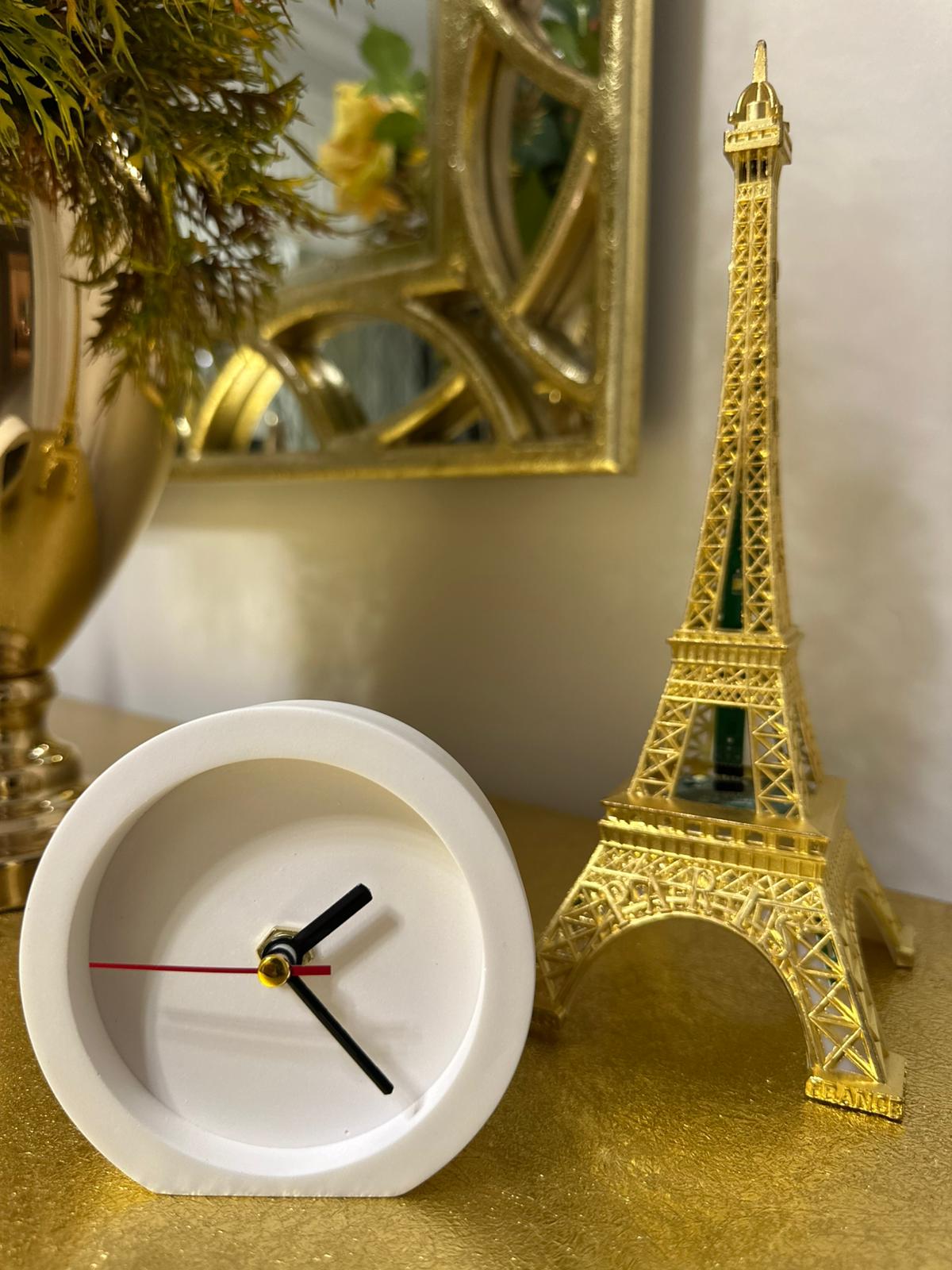 Oval Dekoratif Masa Saati -  Siyah Akrep-Yelkovan